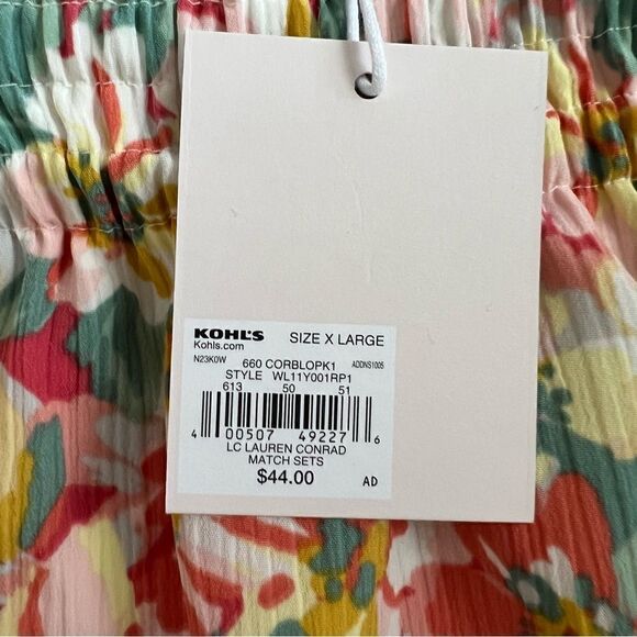 NWT Women's LC Lauren Conrad V-Neck Button Front Top and Skirt Set Floral XL - Picture 5 of 16